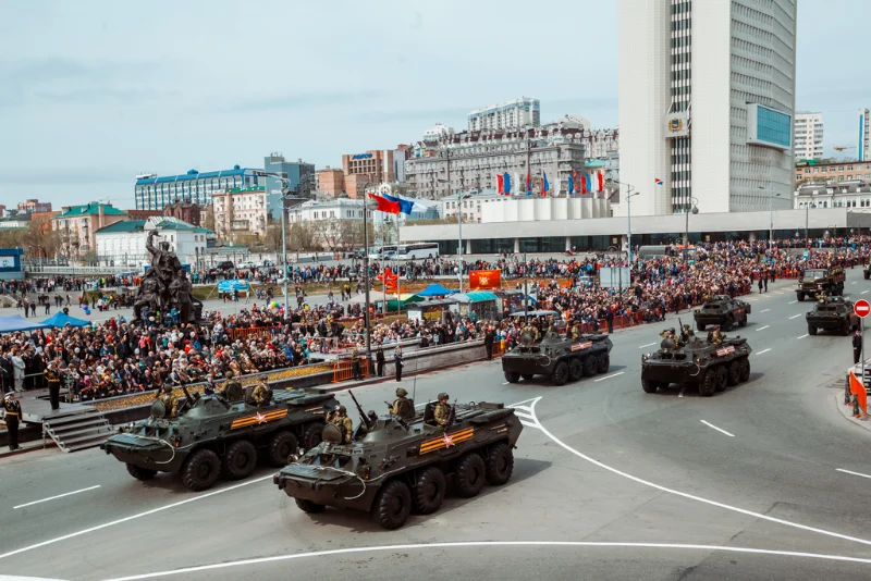 Перекрытие движения во Владивостоке — репетиции парада Победы 2026
