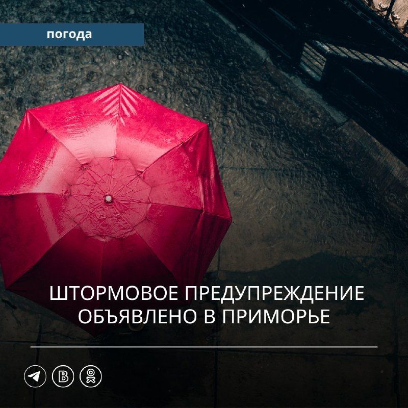 Штормовое предупреждение объявлено в Приморье