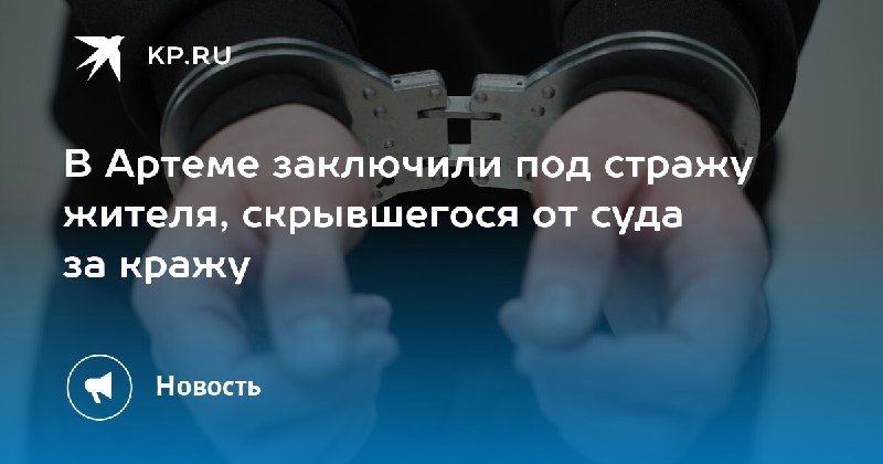 В Артеме задержан мужчина, скрывшийся от суда за кражу. — КП - Владивосток
