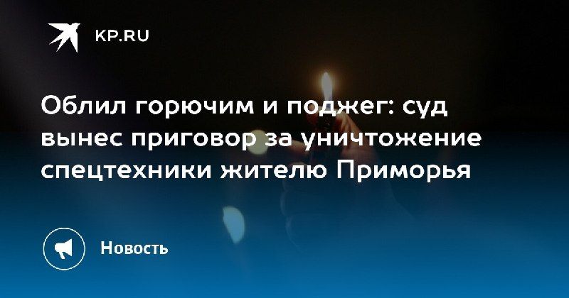 Сжег экскаватор за 4 миллиона: суд вынес приговор жителю Приморья — КП - Владивосток