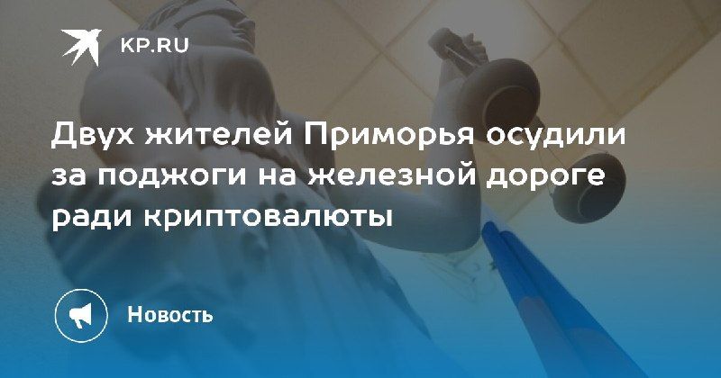 Два подростка из Приморья осуждены за поджоги на железной дороге ради криптовалюты. — КП - Владивосток