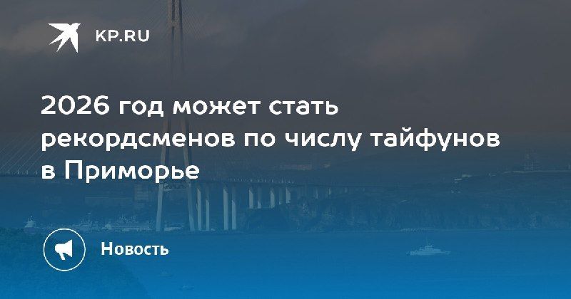 2026 год может побить рекорд по числу тайфунов в Приморье — КП - Владивосток