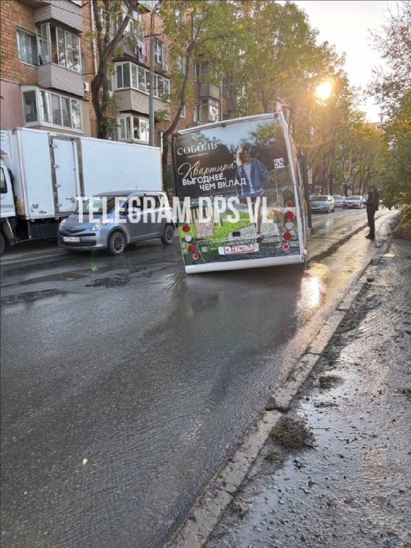 Во Владивостоке в районе Борисенко автобус провалился в стабильность. — DPS VL | Владивосток
