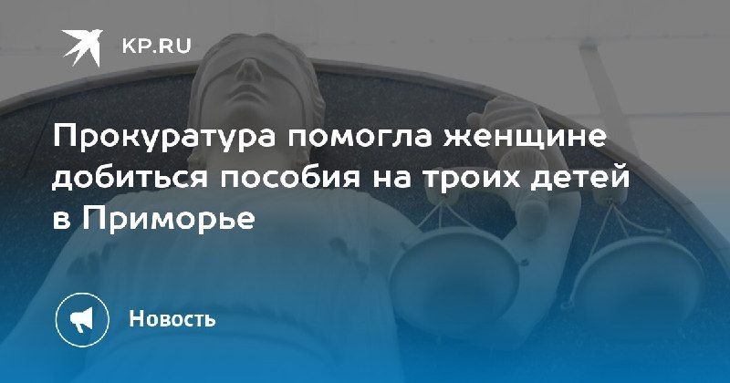 В Приморье прокуратура помогла женщине получить пособие на троих детей — КП - Владивосток