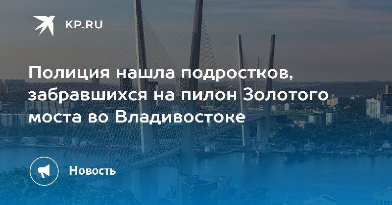 Полиция нашла подростков, забравшихся на пилон Золотого моста — КП - Владивосток