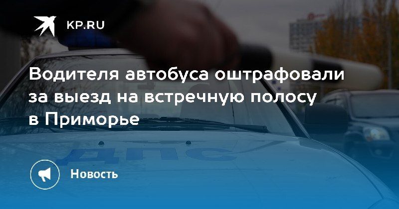 В Приморье водитель автобуса получил штраф за выезд на встречную полосу — КП - Владивосток