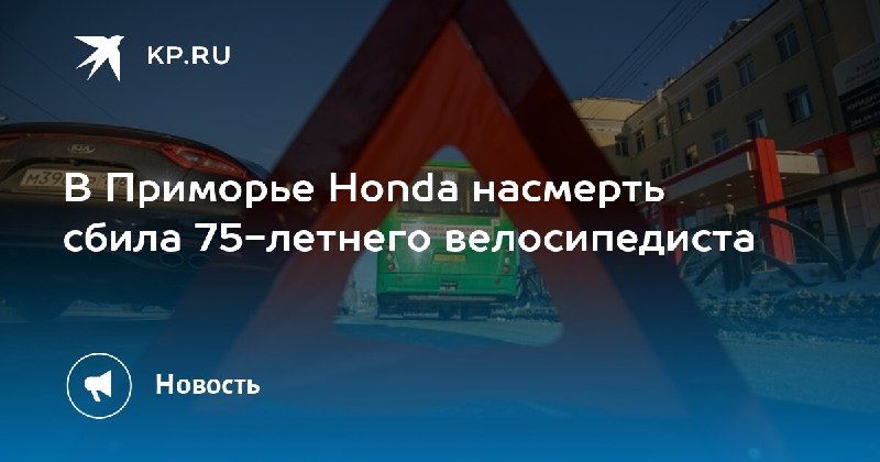 Смертельное ДТП в Приморье: велосипедист погиб под колесами Honda. — КП - Владивосток