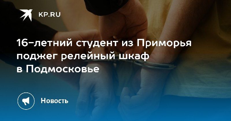 Поджог в Подмосковье: 16-летний студент из Приморья поджег релейный шкаф — КП - Владивосток