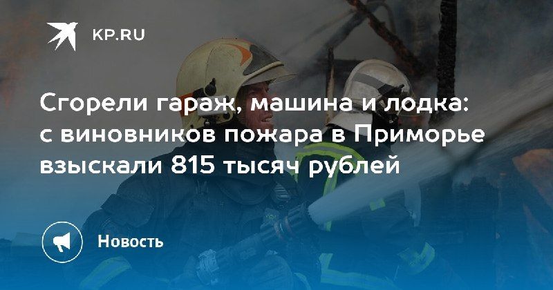 Пожар в Приморье: виновники выплатят 815 тысяч рублей — КП - Владивосток