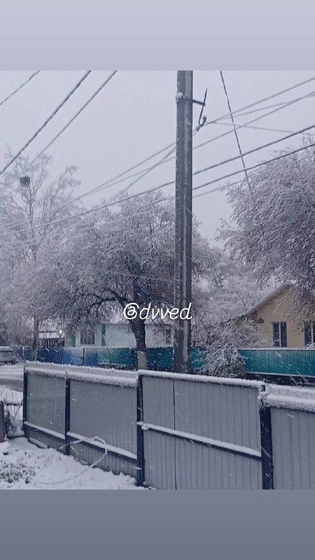 В Чугуевку пришла настоящая зима. В селе выпал первый снег.