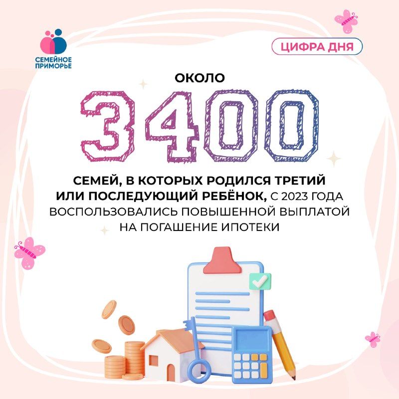 Продолжается предоставление повышенной выплаты на погашение ипотеки семьям, в которых родился третий или последующий — Правительство Приморского края
